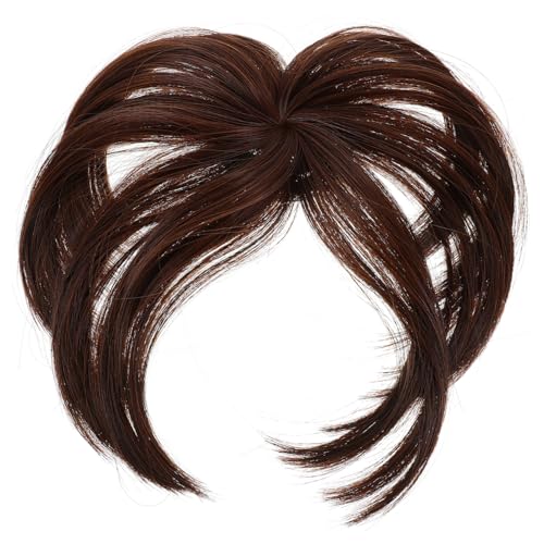 LRXIYODE Haarteil Clip Topper für Dünnes Haar Damen Leichter Chemiefaser Haarschopf Natürliches Volumen Abdeckend für Weiße Haare Vielseitiges Bequemes Haarteil in Hellbraun von LRXIYODE