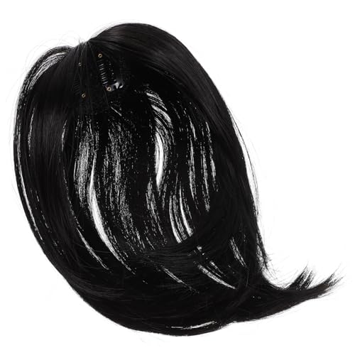 LRXIYODE Haarteil für Dünner Werdendes Haar Synthetischer Topper mit Clip Nahtlose Abdeckung für Weiße Haare Natürliches Schwarz Verstellbar Komfortabel für Frauen im Alltag von LRXIYODE