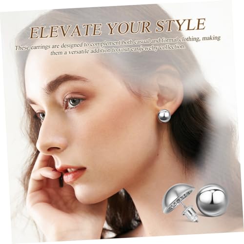 LRXIYODE Halbkugel Ohrstecker Damen Ball Ohrstecker Halbkuppel Ohrschmuck Elegant Sicherer Halt Vielseitig Für Alltag und Party von LRXIYODE