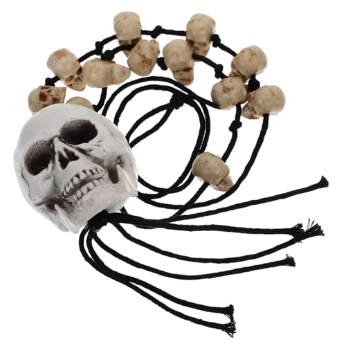 LRXIYODE Halloween Halskette mit Vintage Schädel Anhänger Handgefertigt aus Hochwertigem Material Gruseliges Skelett Schmuckstück für Damen und Herren für Party Cosplay und Tägliche LRXIYODE Halloween Halskette mit Vintage Schädel Anhänger Handgefertigt aus Hochwertigem Material Gruseliges Skelett Schmuckstück für Damen und Herren für Party Cosplay und Tägliche von LRXIYODE
