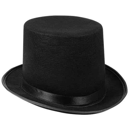 LRXIYODE Halloween Schwarzer Filz Magierhut Hoher Herrenhut Party Requisit Karneval Fasching Zubehör von LRXIYODE