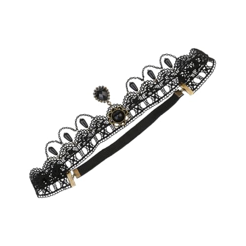 LRXIYODE Halloween Spitzen Stirnband Damen Schwarzes Leichtes Bequemes Haarband Feine Verarbeitung für Kostüm und Halloweenpartys Bühnenauftritte Cosplay Festliche Accessoires von LRXIYODE