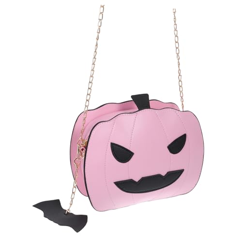 LRXIYODE Halloween Umhängetasche Damen Kreative Single Shoulder Bag in Kürbisform mit Fledermausanhänger Langlebige PU Handtasche für Party Alltag und Tragbare Crossbody Tasche von LRXIYODE