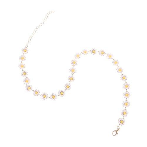LRXIYODE Halskette Damen Vintage Blumen Schmuck Kette mit Kleinem Blütenanhänger Modisch Robust als Geburtstagsgeschenk Geeignet für Alltag und Besondere Anlässe von LRXIYODE