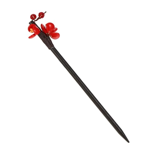 LRXIYODE Handgefertigte Haarnadel Retro Vintage Haarstab aus Holz mit Chinesischem Blumenmotiv Stilvolles Haarschmuck Accessoire für Frauen und Mädchen Passend zu Traditionellen Outfits von LRXIYODE