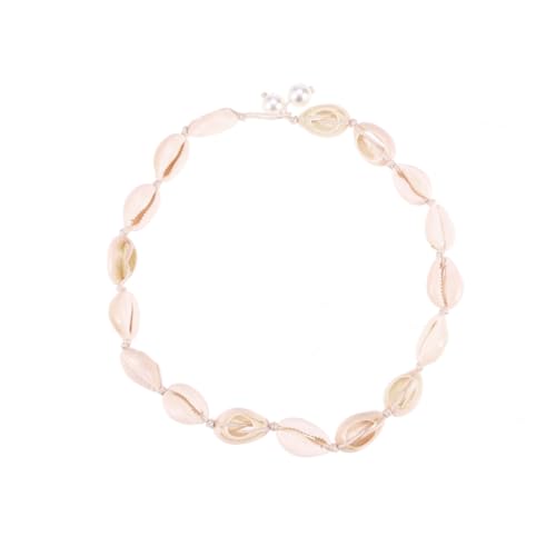 LRXIYODE Handgefertigte Muschel Halskette Weißer Faden Hawaii Stil Damen Schmuck Accessoire Geschenkidee für Frauen und Mädchen von LRXIYODE