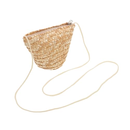 LRXIYODE Handgefertigte Strohtasche Damen Mini Umhängetasche Vielseitige Crossbody Bag Sommer Strandtasche Kleine Handtasche für Arbeit Freizeit Reise von LRXIYODE