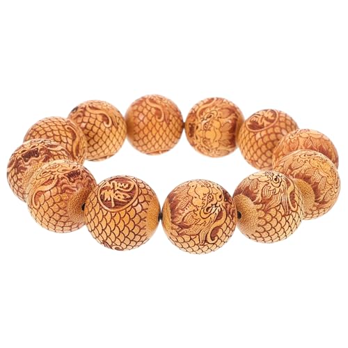 LRXIYODE Sandelholz Perlenarmband Holzarmband Unisex Schnitzerei Perlen Handgelenkschmuck Für Frauen Dehnbare Armbänder Für Alltag Party Büro Reisen von LRXIYODE