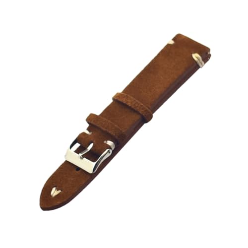 LRXIYODE Handgefertigtes Wildleder Uhrenarmband mit Weißer Langlebiges Elastisches Armband Passend für Herren und Damen Kompatibel mit Traditionellen und Smartwatches Einfach zu Wechseln von LRXIYODE