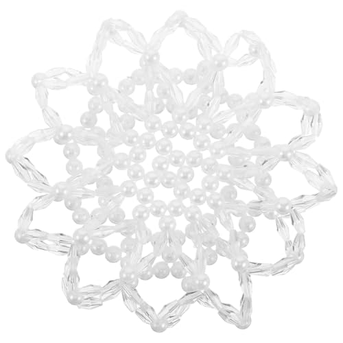 LRXIYODE Handgemachtes Haar Netz für Dutt Elastische Haarnetze mit Strass für Mädchen und Tänzer Zubehör für Ballettaufführungen Weißes Langes Perlennetz von LRXIYODE