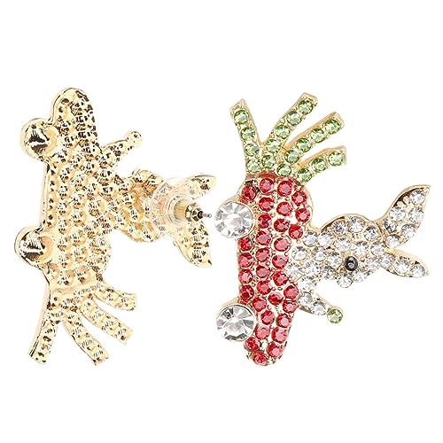 LRXIYODE Hasen Ohrstecker Damen Karotten Bunny Ohrringe mit Strassstein Langlebige Modischer Schmuck für Frauen Accessoires für Alltag und Besondere Anlässe von LRXIYODE