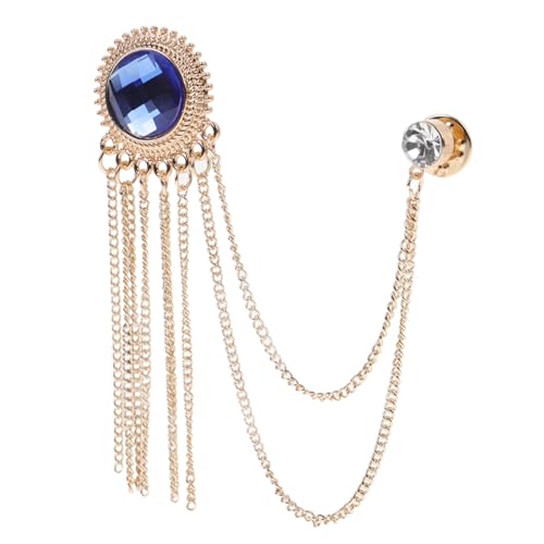 LRXIYODE Herren Brosche Anstecknadel mit Kette Vintage Schmuckaccessoire Stilvolle Anstecker mit Imitationsedelstein Modische Kleidung Deko für Anzug und Party Gold LRXIYODE Herren Brosche Anstecknadel mit Kette Vintage Schmuckaccessoire Stilvolle Anstecker mit Imitationsedelstein Modische Kleidung Deko für Anzug und Party Gold von LRXIYODE