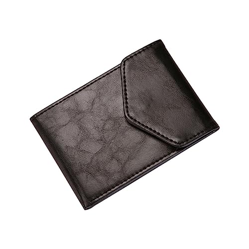 LRXIYODE Herren Geldbörse Ultra Dünn PU Business Clutch Kleine Mit Schnalle Münzfach Kartenetui Schwarz Für Ausweis Schlüssel von LRXIYODE