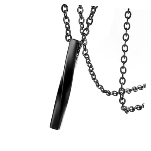 LRXIYODE Herren Halskette mit Gedrehtem Zylinder Anhänger O Kette Kreativer Modischer Schmuck für Männer Geeignet für Partys Geschenkidee zu Geburtstag und Vatertag von LRXIYODE