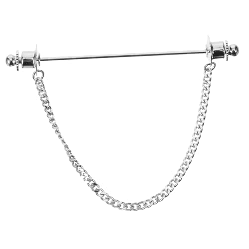 LRXIYODE Herren Krawattennadel mit Kette Metall Collar Bar Anstecknadel für Hemdkragen Vielseitige Brosche für Krawatten und Kleidung Eleganter Schmuck für Business und Feierlichkeiten von LRXIYODE
