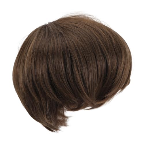 LRXIYODE Herren Kurzhaar Perücke mit Scheitel Hitzebeständige Natürliche Farbe Atmungsaktiv für Alltag Party Cosplay und Festliche Anlässe Geeignet von LRXIYODE