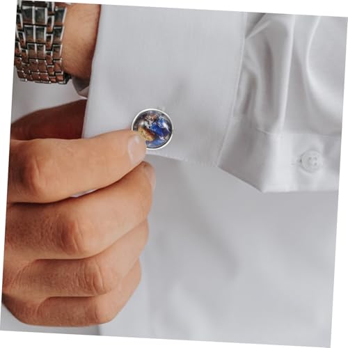 LRXIYODE Herren Manschettenknöpfe Retro Weltkarte Design aus Robustem Französische Manschettenknöpfe für Business Hemden und Formelle Anlässe von LRXIYODE