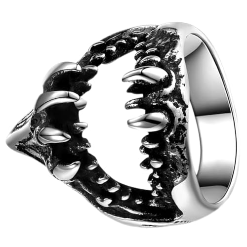 LRXIYODE Herren Titanstahl im Coolen Haifischmaul Design Stylischer Schmuck für Kreative Geschenkidee für Freunde und Familie Langlebig und von LRXIYODE