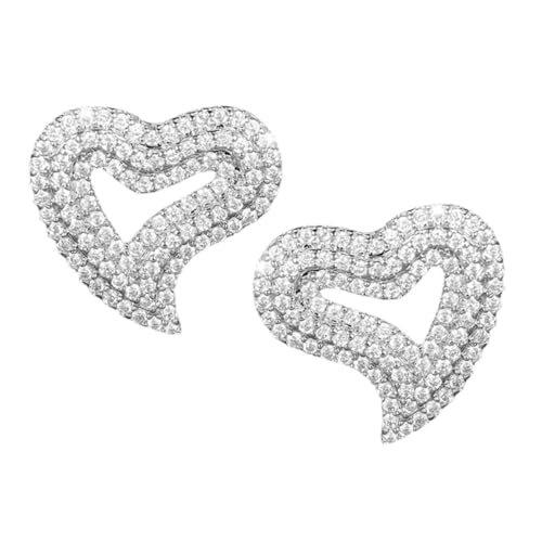LRXIYODE Herz Ohrstecker mit Strasssteinen Unregelmäßiges Design Funkelnde Statement Ohrringe für Damen Modischer Schmuck Zarte Ohrstecker Eleganter Stil für Alltag und Fest von LRXIYODE
