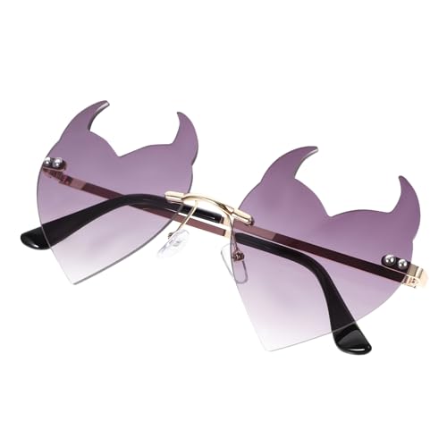 LRXIYODE Herzförmige Rahmenlose Sonnenbrille mit Design Modisch und Stilvoll für Strandparty Nachtclub Herren und Damen Leicht und Perfektes Accessoire für Festivals und Alltag von LRXIYODE