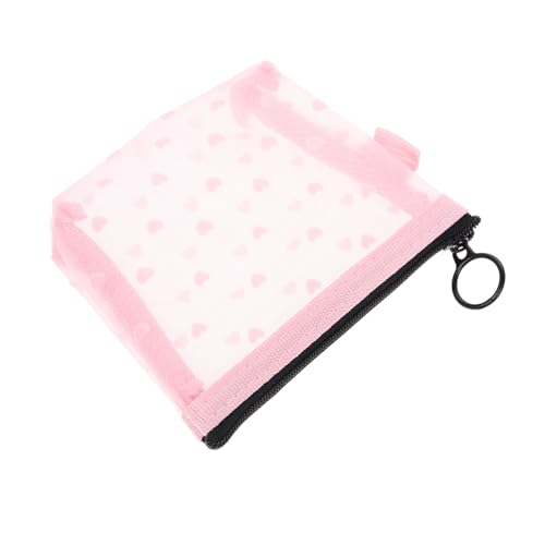 LRXIYODE Herzförmige Transparente Kosmetiktasche Netzmaterial Tragbare Reise Organizer Tasche für Make Up und Toilettenartikel für Frauen Leicht und Vielseitig Einsetzbar von LRXIYODE