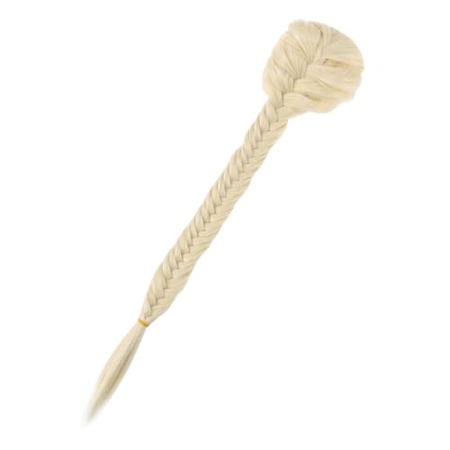 LRXIYODE Hochtemperaturbeständige Drawstring Pferdeschwanzverlängerung mit Fischgrätenzopf Synthetisches Clip in Haarteil Natürliches Aussehen Verstellbar für Damen Kopfgrößen Beige von LRXIYODE