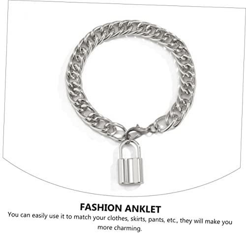 LRXIYODE Hochwertige Metall Fußkette mit Einzigartigem Schloss Anhänger Verstellbare Ankle Chain aus Modischer Fußschmuck für Frauen Geeignet für Strand Party Hochzeit und Alltag von LRXIYODE