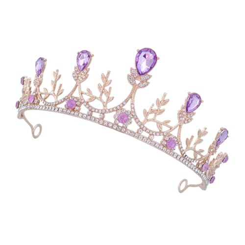 LRXIYODE Hochzeit Tiara Stirnband mit Funkelnden Strasssteinen Luxuriöse Gold Elegant Glitzernder Haarschmuck für Damen für Braut Fest und Party von LRXIYODE