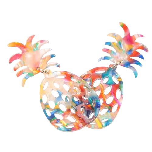 LRXIYODE Ananas Ohrhänger Für Damen Modische Kunststoff Ohrringe Leicht Tragbar Kreatives Design Accessoire Für Alltag Und Partys von LRXIYODE