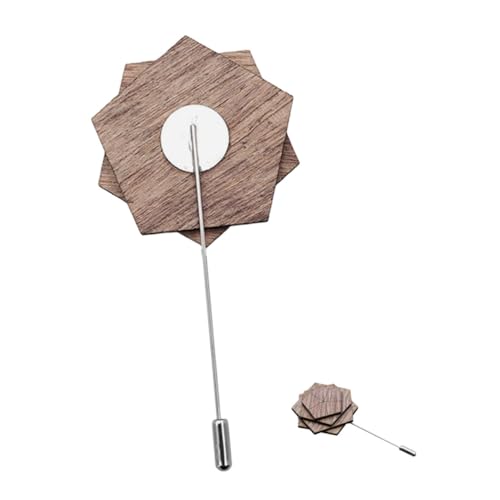 LRXIYODE Holz Boutonniere Anstecknadel Herren Lapel Pin Dekorativ für Anzug Hochzeit Party Stabiles Holz Material Modisch und Praktisch Geeignet für Formelle Anlässe und Besondere Events von LRXIYODE