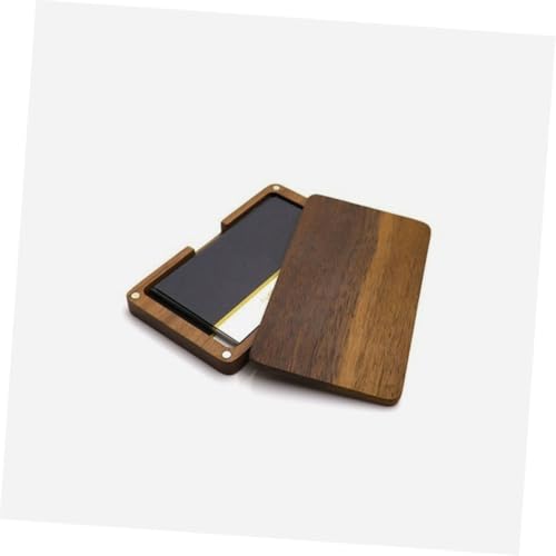 LRXIYODE Holz Visitenkartenhalter mit Magnetverschluss Tragbarer Business Kartenhalter aus Hochwertigem Walnussholz Stilvolle Geschenkidee für Damen und Herren Praktischer Kartenbox für von LRXIYODE