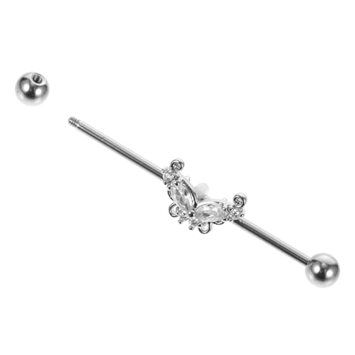 LRXIYODE Industrial Ohrstecker mit Schmetterlings Rhinestone Langer Piercing Stab Damen Ohrschmuck und Elegant Vielseitig Kombinierbar von LRXIYODE