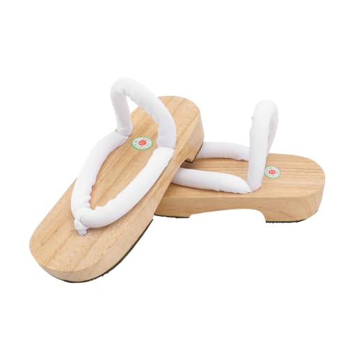 LRXIYODE Japanische Holzclogs Damen Sandalen Flach Sommer Schuhe mit Gummisohle Komfortable Hausschuhe Atmungsaktiv Geeignet für Alltag und Freizeit Fußgröße von LRXIYODE