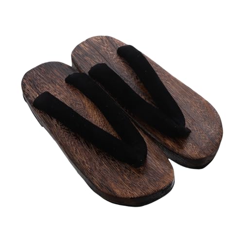 LRXIYODE Japanische Holzclogs Herren Rundzehen Sandalen Klassisch Ergonomisch Komfortable Pantoletten Traditionelle Kimono Cosplay Schuhe Indoor Elegant von LRXIYODE