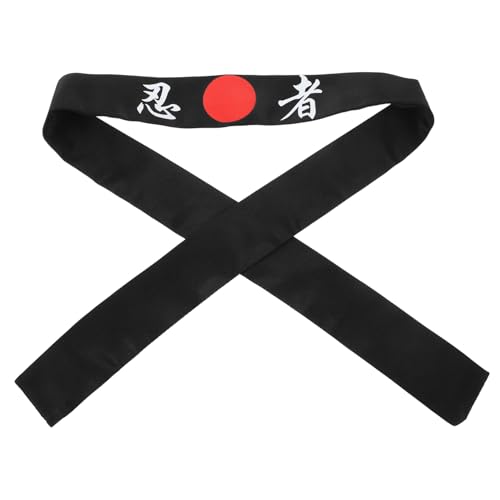 LRXIYODE Japanisches Stirnband aus Weichem Stoff Atmungsaktiv und Schweißabsorbierend Samurai Style Bandana für Karate Sushi Koch Kostüm und Japanische Kochoutfits Schwarz Unisex von LRXIYODE