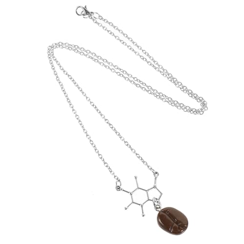 LRXIYODE Koffein-molekül-halskette Mit Kaffeebohnen-anhänger Schmuck Für Damen Und Mädchen Geschenk Für Kaffeeliebhaber Aus Legierung Und Harz von LRXIYODE