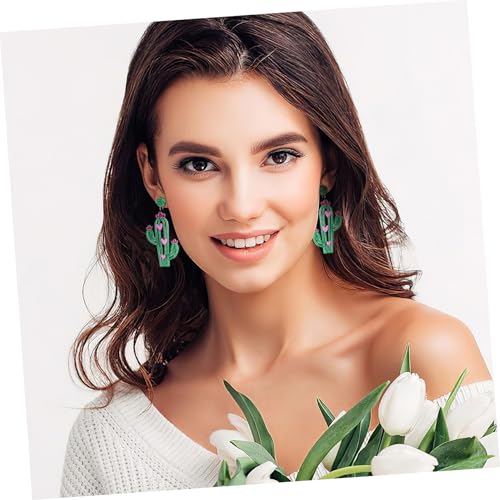 LRXIYODE Kaktus Ohrhänger Damen Leichte Modische Blumen design Ohrringe für Alltag Geburtstag Valentinstag Bequem Tragbar Elegantes Dangle Schmuckstück für Frauen und Mädchen von LRXIYODE