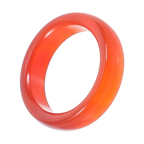 LRXIYODE Karneol Damenring Roter Achat Bandring Modischer Schmuck für Partys Alltag und Besondere Anlässe Eleganter Fingerdekor von LRXIYODE