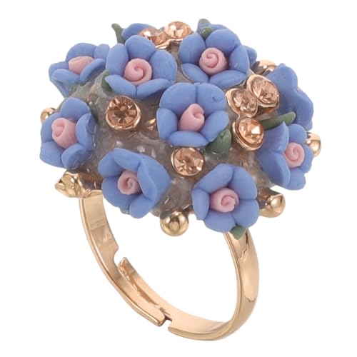 LRXIYODE Keramik Blumenring Damen Leichtgewichtiger Hautfreundlicher Retro Schmuck Stilvoller Eleganter Finger dekor Passend für Alltag und Festliche Anlässe von LRXIYODE