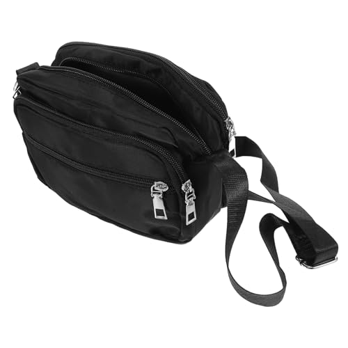 LRXIYODE Kleine Damen Crossbody Bag aus Strapazierfähigem Oxford Schwarze Umhängetasche mit Mehreren Fächern für Arbeit Reise und Alltag Vielseitig und Pflegeleicht für Frauen und Männer von LRXIYODE