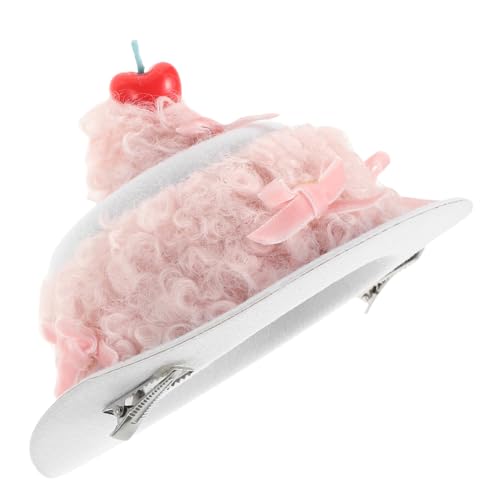 LRXIYODE Kleine Geburtstags Haarspange Kirsche Creme Kuchen Design Festlicher Haarclip für Damen und Mädchen Vielseitiges Party Accessoire für Fotoshootings und Feiern von LRXIYODE