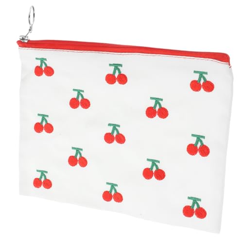 LRXIYODE Kleine Kosmetiktasche mit Reißverschluss und Kirschmuster Modischer Make Up Organizer für Damen für Schmuck Münzen und Mehr Langlebig und von LRXIYODE