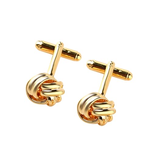 LRXIYODE Knot Manschettenknöpfe für Herren aus Hochwertiger Legierung Goldfarben Einzigartiges Design für Business Hochzeit und Besondere Anlässe von LRXIYODE