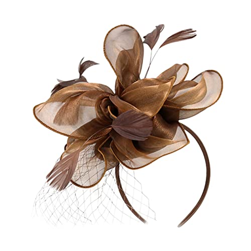 LRXIYODE Fascinator Hut Mit Blumen Und Federn Elegantes Haarband Für Tea Party Hochzeit Und Bankett Vielseitig Als Haarclip Und Haarschmuck Einsetzbar Leicht Und Komfortabel Für Ganzen von LRXIYODE