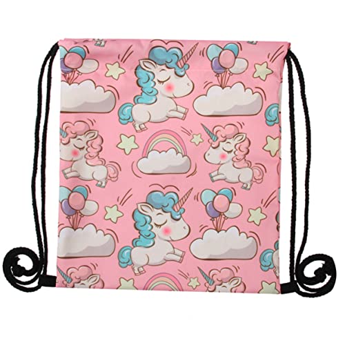 LRXIYODE Kordelzug-Rucksack Mit Einhorn-Muster Polyester-Tasche Für Mädchen Leicht Und Praktisch Für Alltag Schule Und Freizeitaktivitäten Zum Tragen Von Handy Geldbörse Und Kleinen von LRXIYODE
