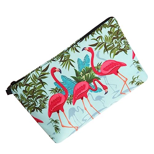 LRXIYODE Flamingo Kosmetiktasche Für Damen Tragbare Make up Tasche Kulturbeutel Reise Make up Organizer Süße Aufbewahrungstasche von LRXIYODE