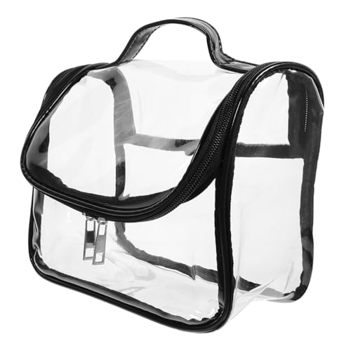 LRXIYODE Kosmetiktasche aus PVC Transparente Tragbare Schminktasche für Reisen Leicht Geräumig für Damen und Toilettenartikel von LRXIYODE