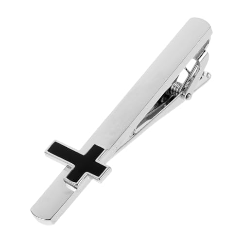 LRXIYODE Krawattenklammer aus Kupfer mit Silberner Oberfläche und Kreuzmotiv Robuste Sichere Befestigung für Herren Stilvolles Accessoire für Hochzeiten Business und Formelle Anlässe von LRXIYODE