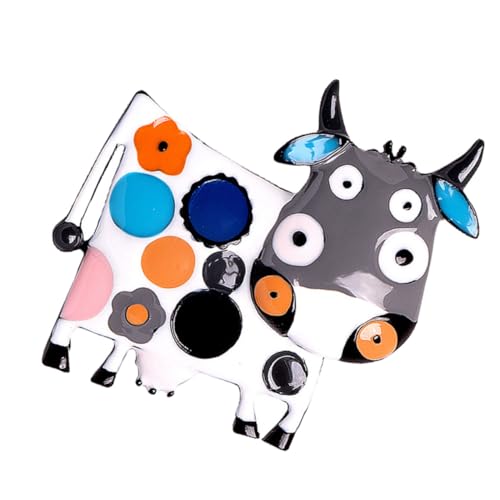 LRXIYODE Kreativer Cartoon Kuh Anstecker Legierung Niedliche Brosche für Schüler Zufällige Farben Accessoire für Feierlichkeiten und Zufällige Farbe von LRXIYODE