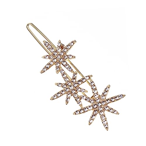 LRXIYODE Kristallbesetzte Haarklammer Schneeflocken und Sternmotiv Modische Damen Haarspange aus Langlebiger Eleganter Haarschmuck für Festliche Anlässe und Alltag Optimaler Halt für von LRXIYODE